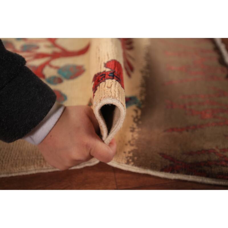 Hunting Animals Kazak Oriental Foyer Rug Handmade Pink Wool Carpet - 2'0" x 3'0"