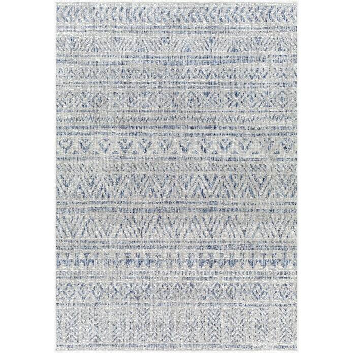 Livabliss Eagean Global Indoor/Outdoor Area Rug - 8'10" x 12' - Blue/Grey