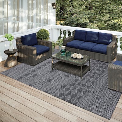 Indoor/ Outdoor Addison Yuma Geometric Southwest Washable Rug