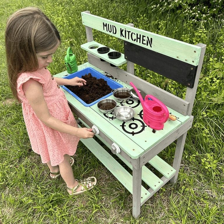 Childrens Mud Kitchen Bench 31.5"L x 15" W x 35" H