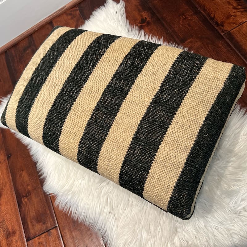 HERAT ORIENTAL Handmade Striped Footstool Ottoman