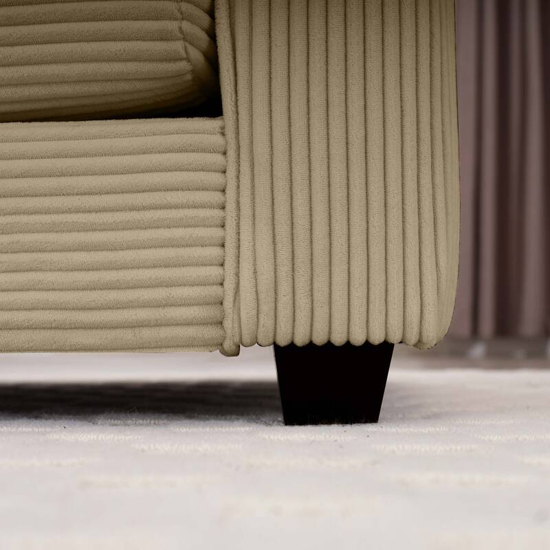 Oversized Corduroy Sofa with 3 Ottomans, Modular Set for Living Room, Convertible Sleeper