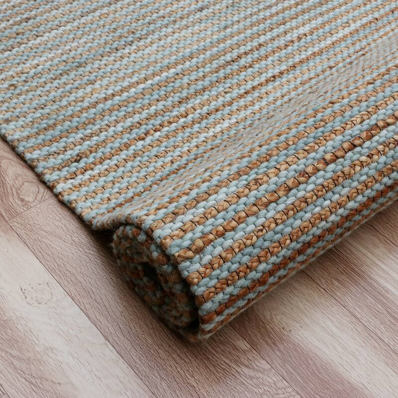 Sevita Stripe Natural Jute and Wool Blend Indoor Area Rug