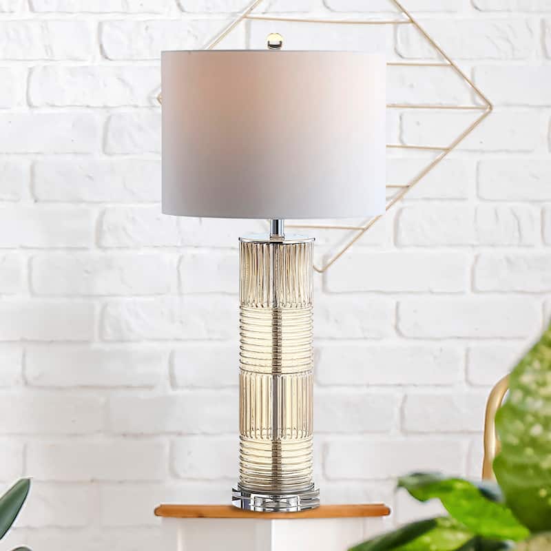 Vivienne 30" Glass/Crystal LED Table Lamp, Champagne by JONATHAN Y