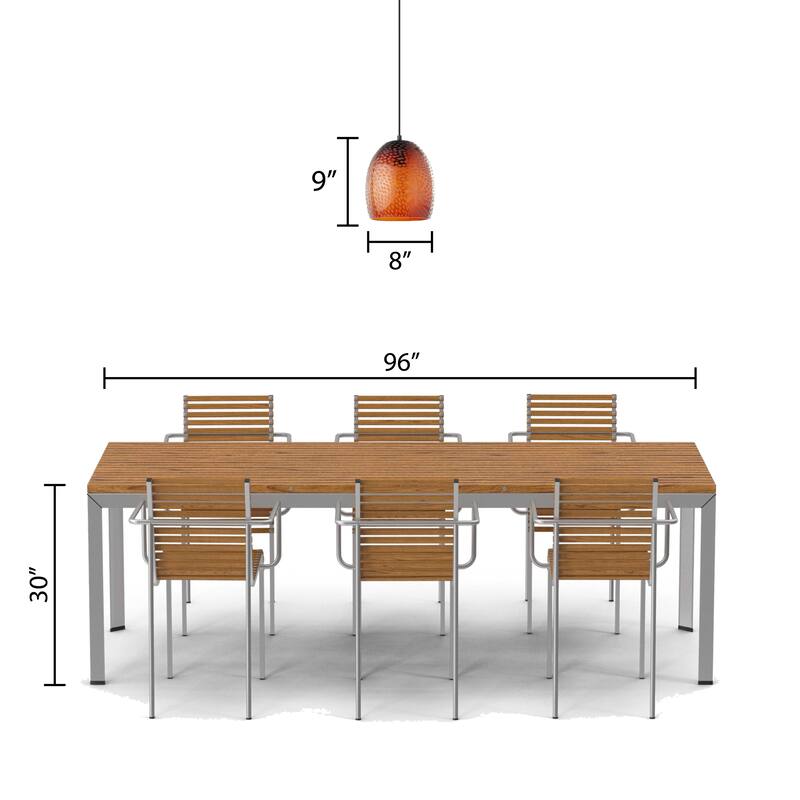 Charlene River of Goods Black Metal and Hand-Blown Glass 8-Inch Pendant Light with Adjustable Hanging Cord - 8" x 8" x 64"