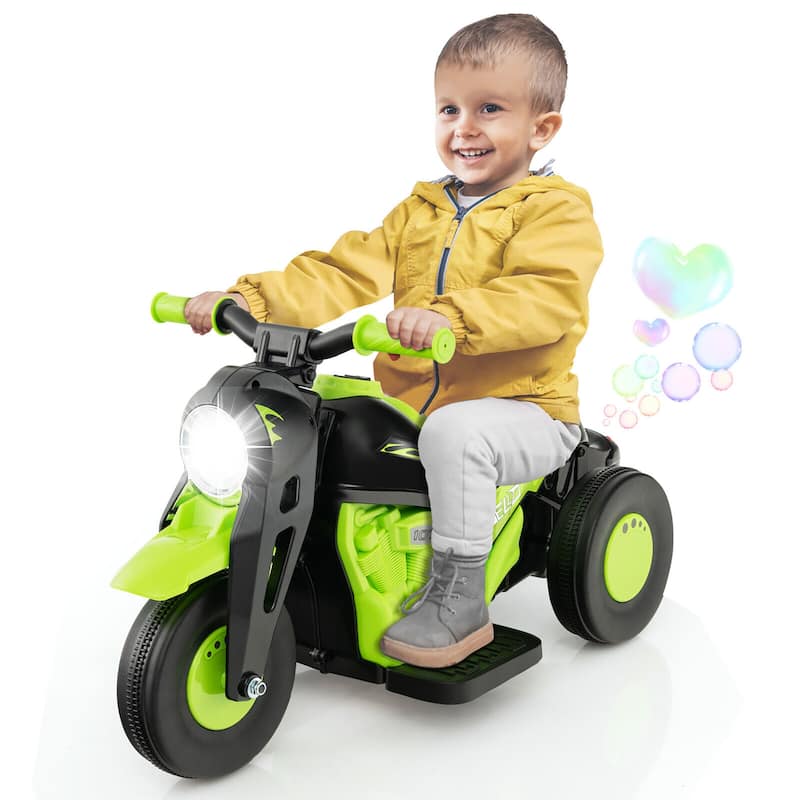 Gymax 6V Kids Bubble Car Electric Ride on Motorcycle w/ Music Button &