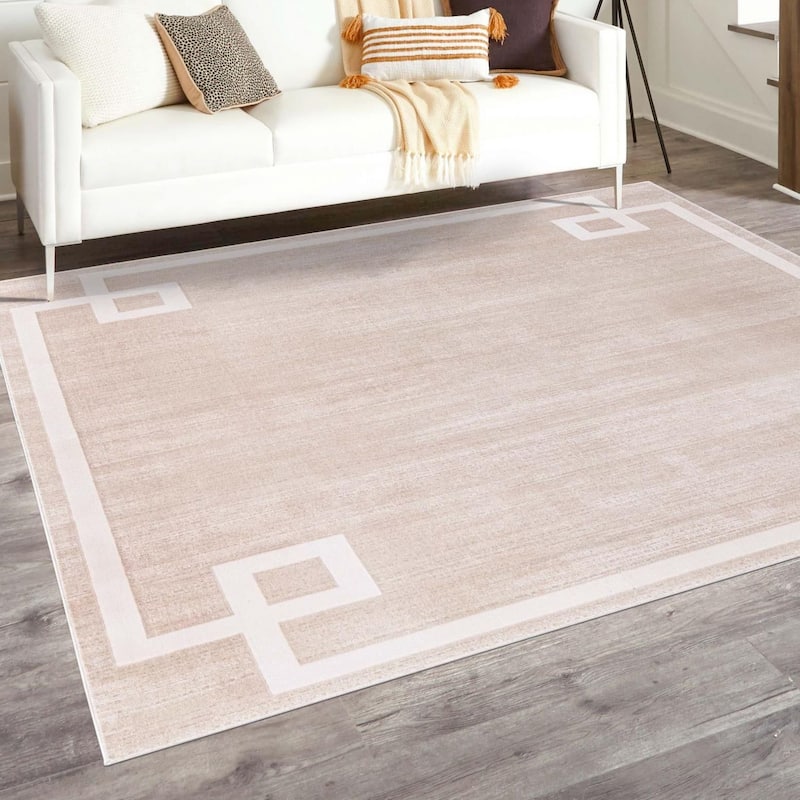 Contemporary Richye Collection Area Rug - Beige - 7'10" Square