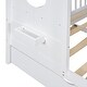 preview thumbnail 25 of 50, Pine Wood House Bed with Trundle Bed, Bookcase Bed with Storage Shlef & Roof, Semi-enclosed Design, for Kids Girls Boys