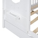 preview thumbnail 12 of 57, Wooden Twin Size House Bed with Trundle and Storage Shelves for Kids