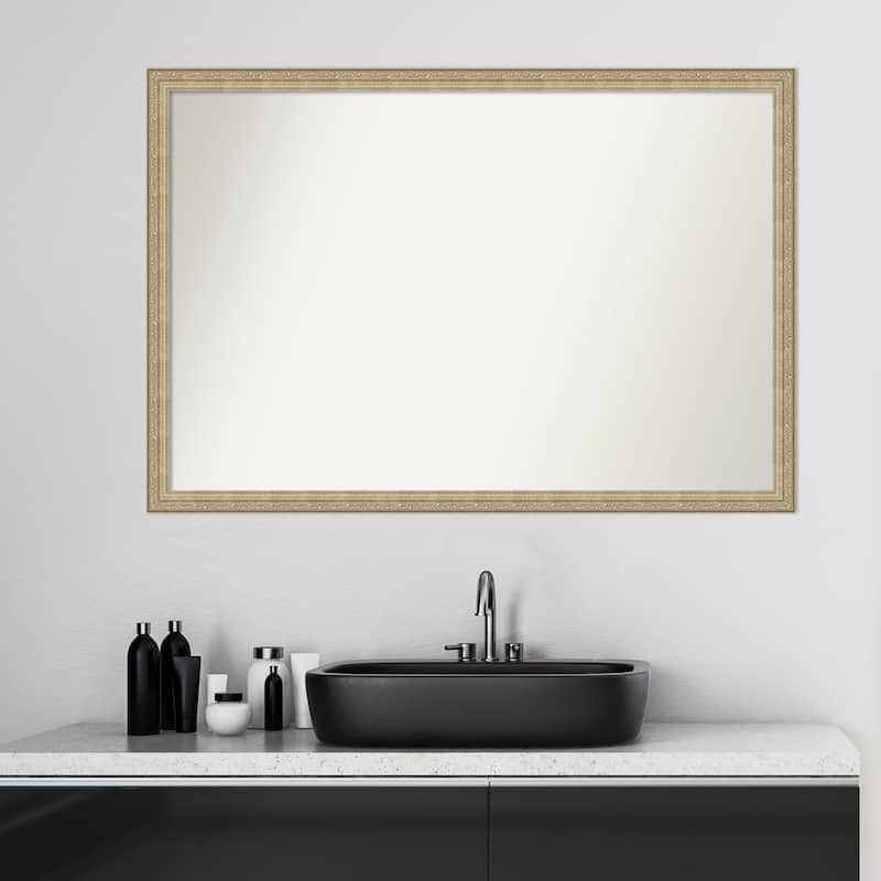 Non-Beveled Bathroom Wall Mirror - Paris Champagne Frame