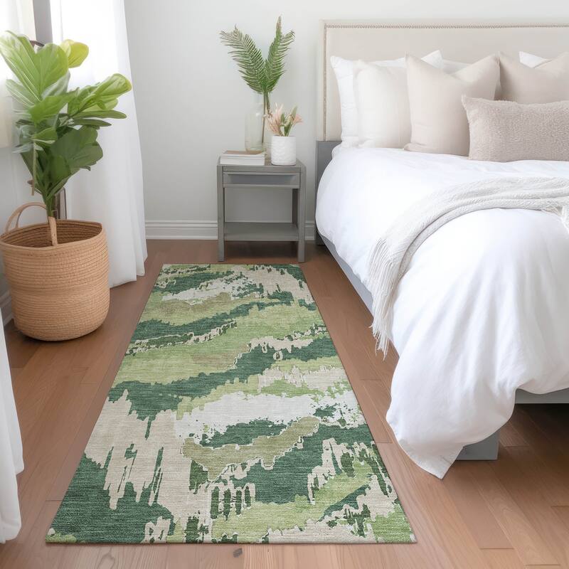 Machine Washable Indoor/ Outdoor Chantille Ombre Abstract Rug