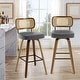 preview thumbnail 3 of 199, 26"/29" Swivel Bar Stools/ Counter Stools with Bentwood Legs Set of 2 - Grey-Rattan Back - Bar Height