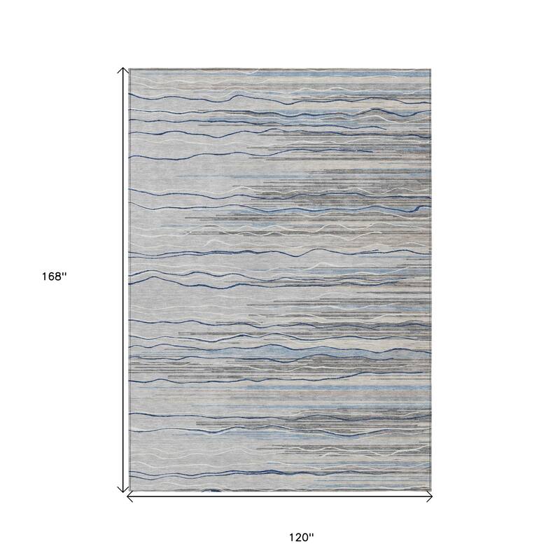 HomeRoots Striped Transitional Rectangle Outdoor Rug