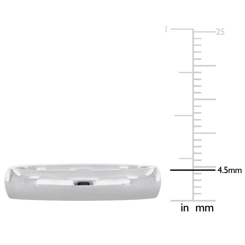 Miadora Mens 4.5 mm Comfort Fit Wedding Band in 14k White Gold