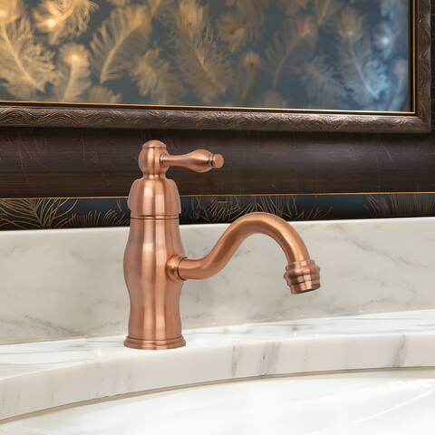 One-Handle Copper Bathroom Sink Faucet - 5 Years Warranty - 6.9"