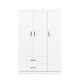 3-Door Wood Wardrobe with Drawers - N/A - Bed Bath & Beyond - 38202807