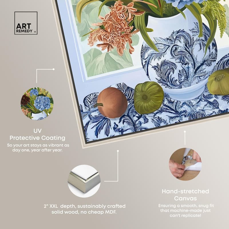 Blue Vase Bounty Canvas by Art Remedy