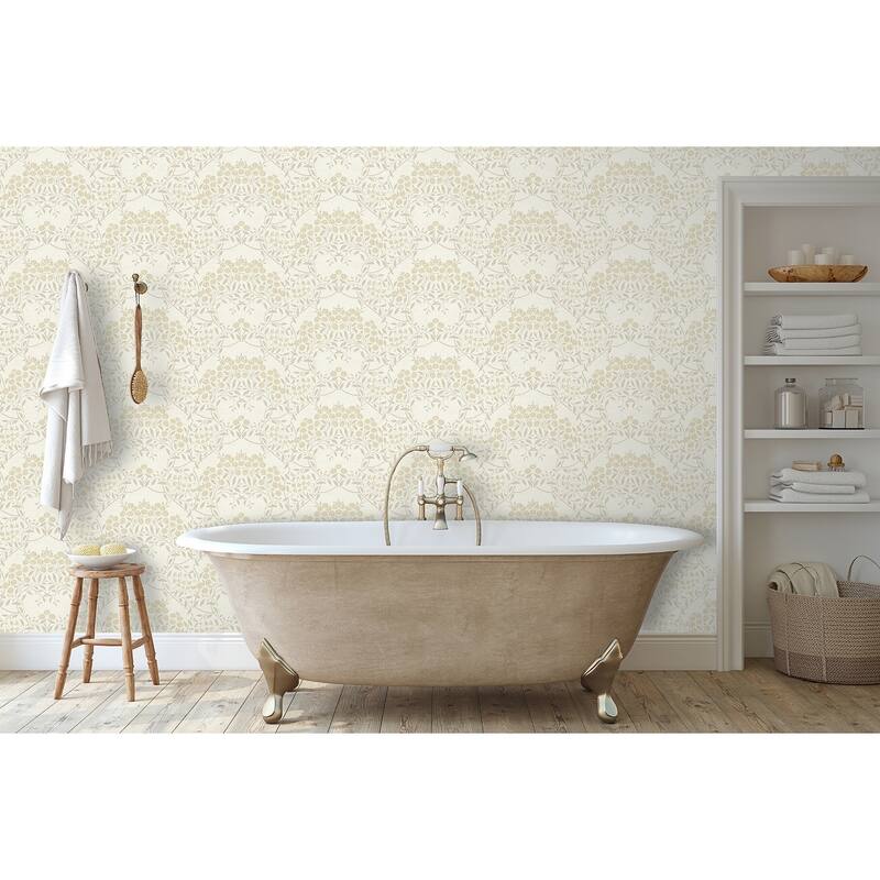 Arthouse Penelope Light Yellow Floral Damask Wallpaper