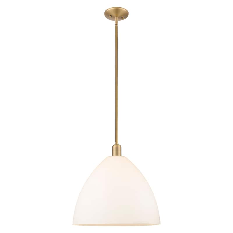 Innovations Lighting Endless Possibilities Arcadia - Bristol - 1 Light 16" Stem Hung Mini Pendant - Brushed Brass/Matte White