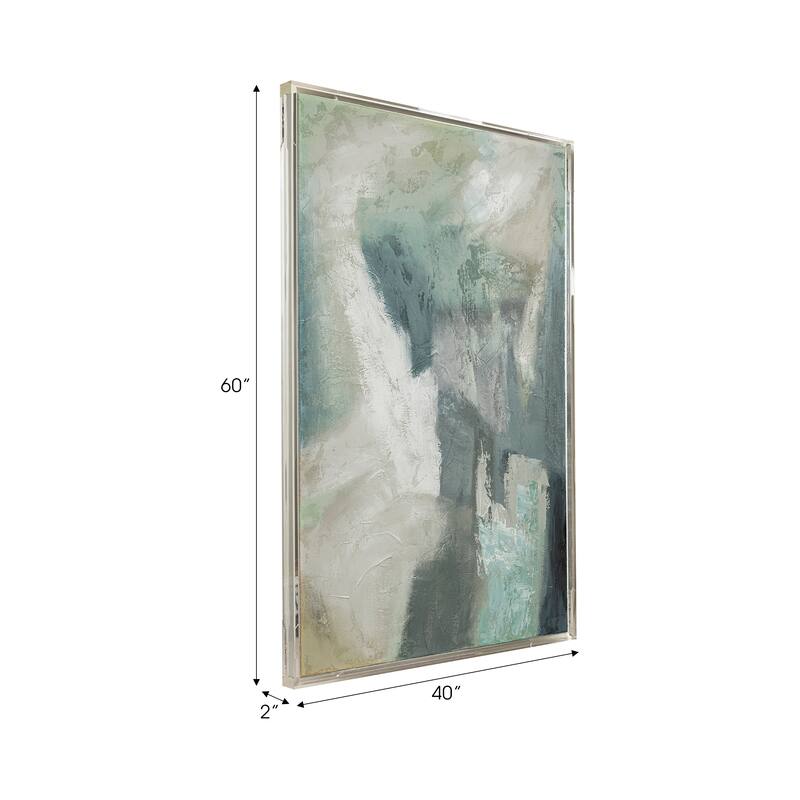 Canvas Wall Art Wood Frame Abstract Textured Tall Design - 60" Multi