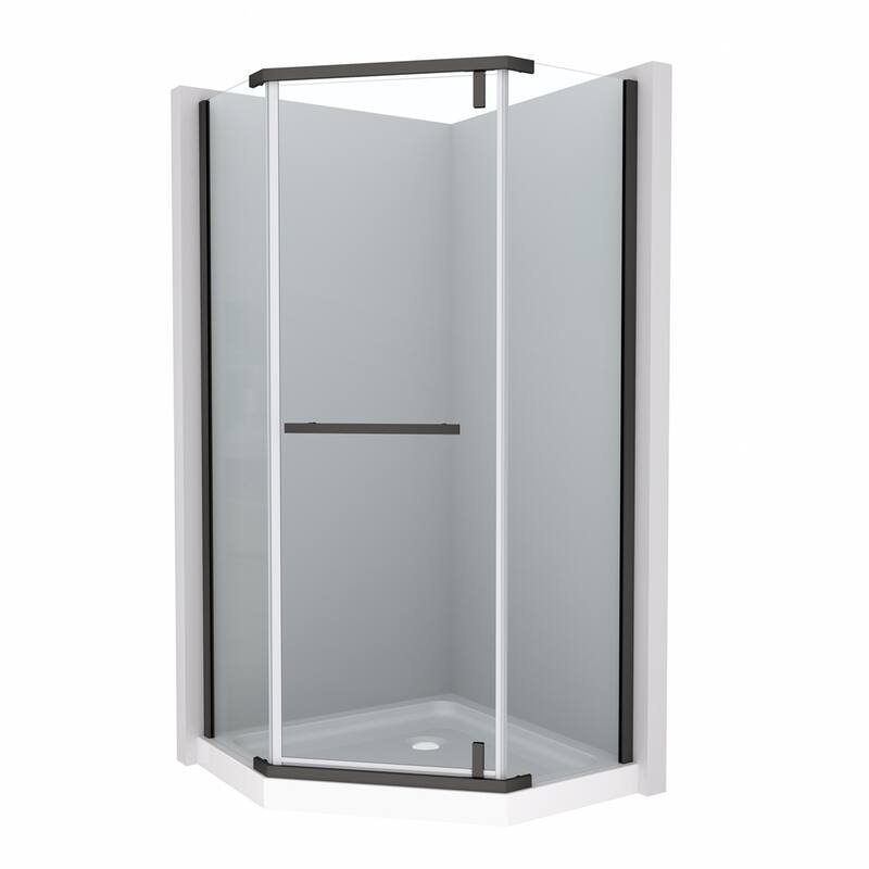 Frameless Neo-Angle Pivot Shower Door with 1/4" Tempered Glass