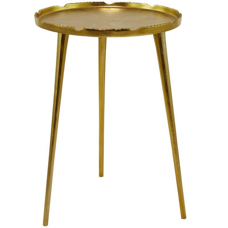 Black, Silver or Gold Aluminum Accent Table with Tray Top