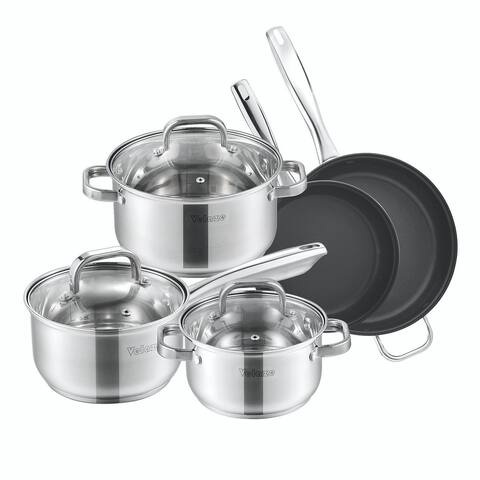 Velaze Eloria Stainless Steel 8 Piece All-In-One Cookware Set