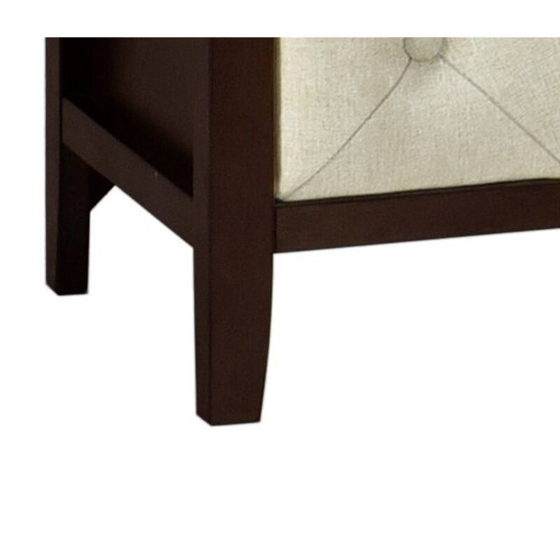 Cherry Espresso Brown 2 Drawer 16 in. W Nightstand with Sturdy Hardware and Ample Storage