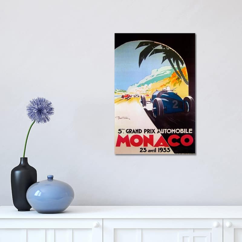 iCanvas "Grandprix Automobile Monaco 1933" by Vintage Apple Collection Canvas Print - 18x12x1.5