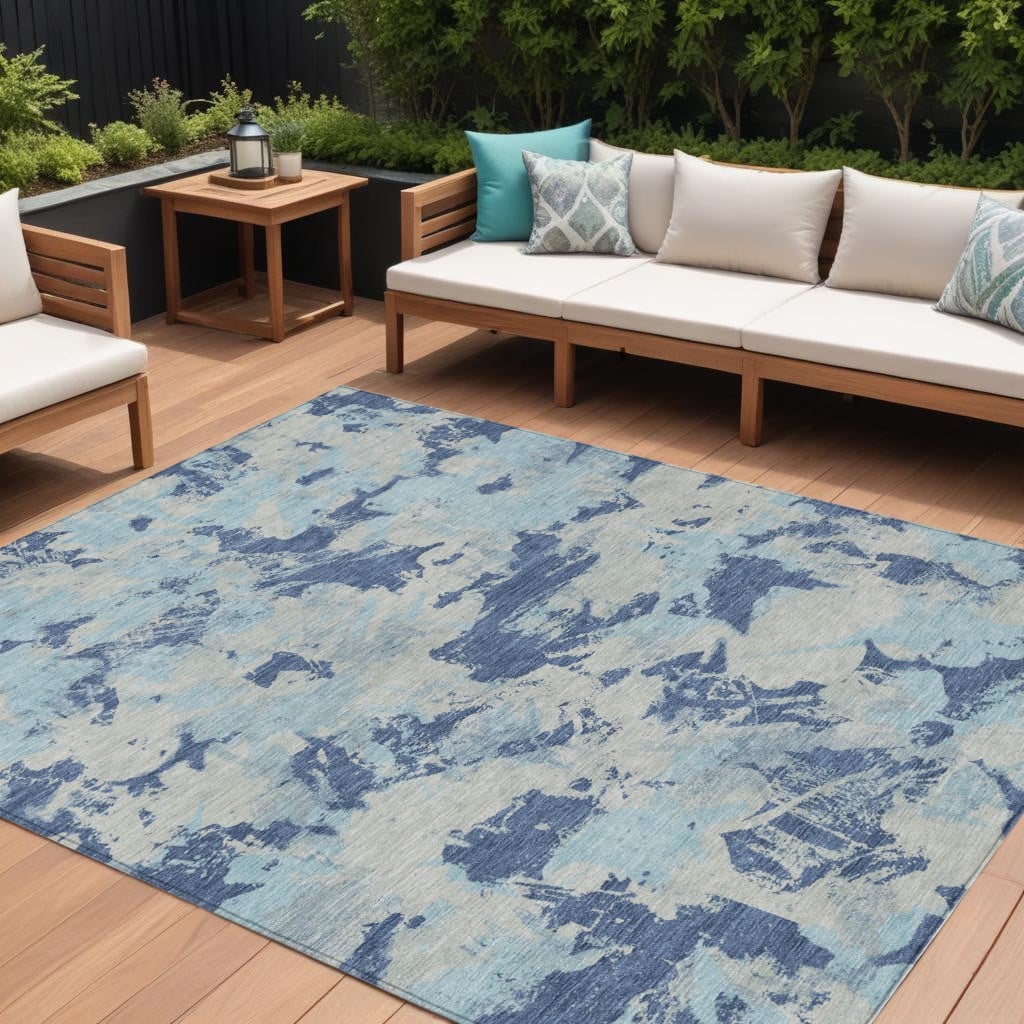 HomeRoots Floral Transitional Rectangle Outdoor Rug