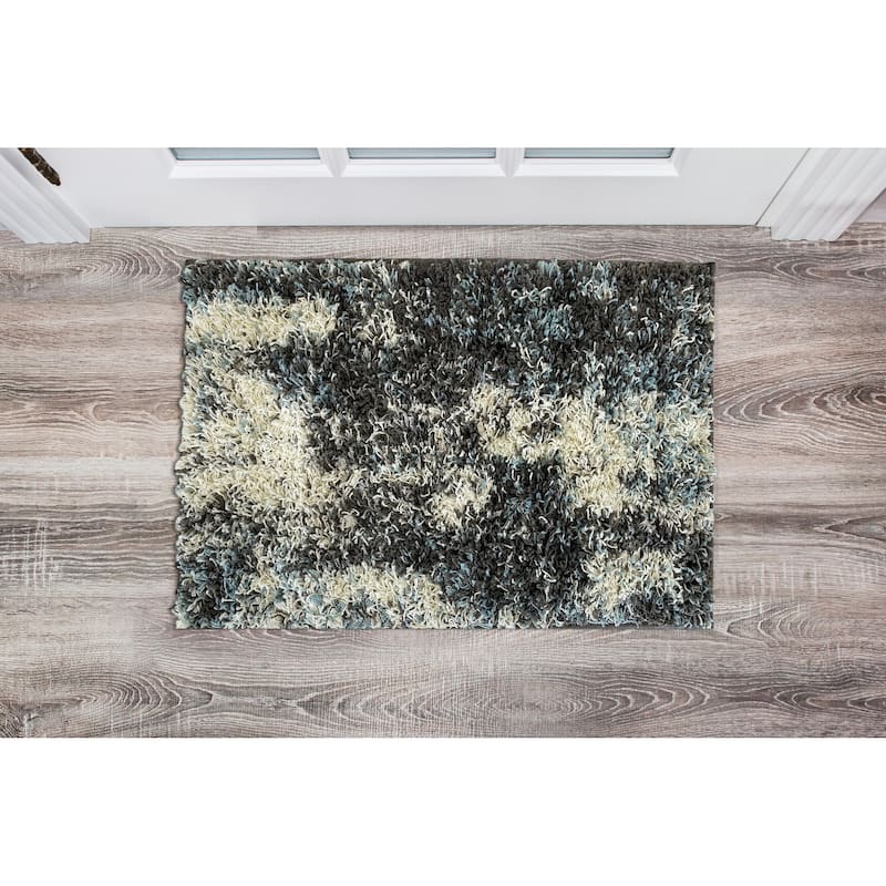 World Rug Gallery Modern Abstract Soft Plush Shag Area Rug