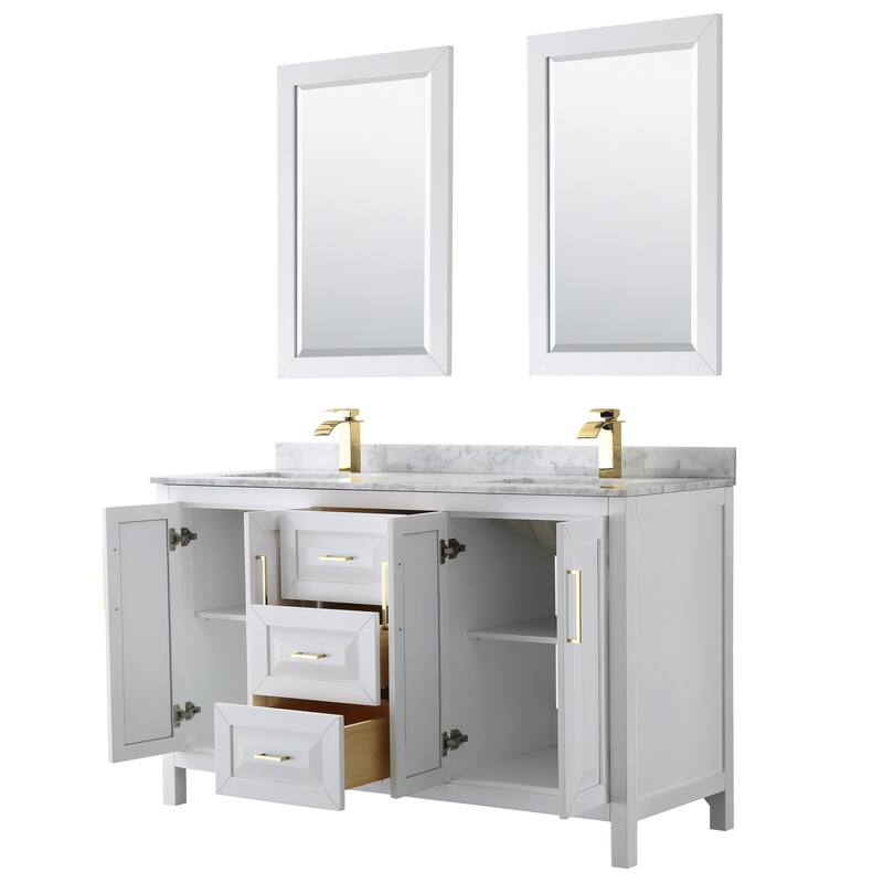 Wyndham Collection Daria 60" Free Standing Double Vanity Set with MDF