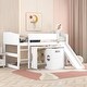 preview thumbnail 10 of 16, Multiple Functions Bed,Low Study Twin Loft Bed with Chair and Rolling Portable Desk White