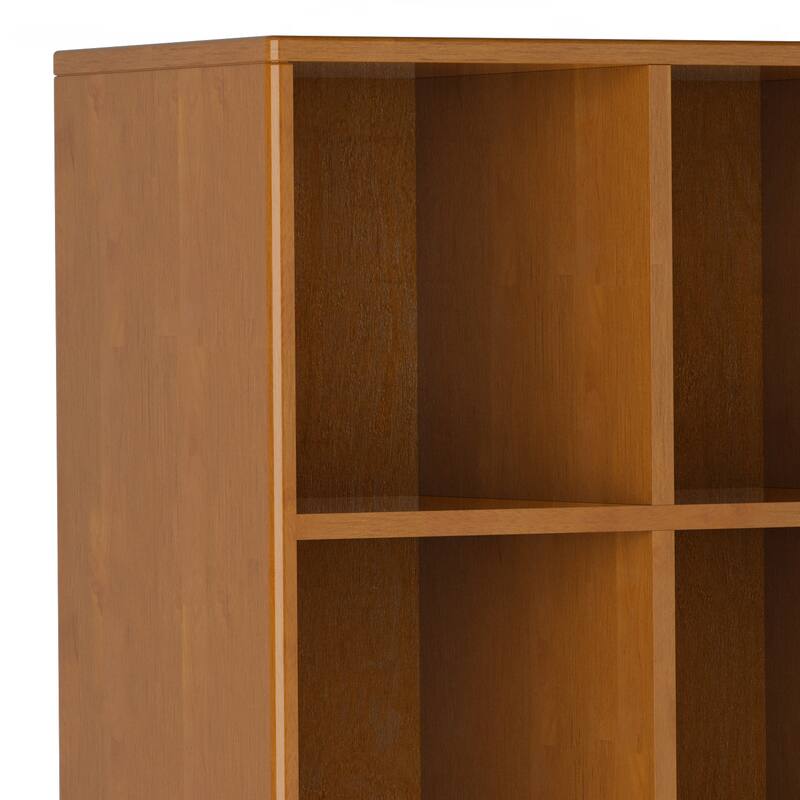 WYNDENHALL Pearson SOLID HARDWOOD 58 inch x 42 inch Mid Century Modern Cube Storage Bookcase with Drawers