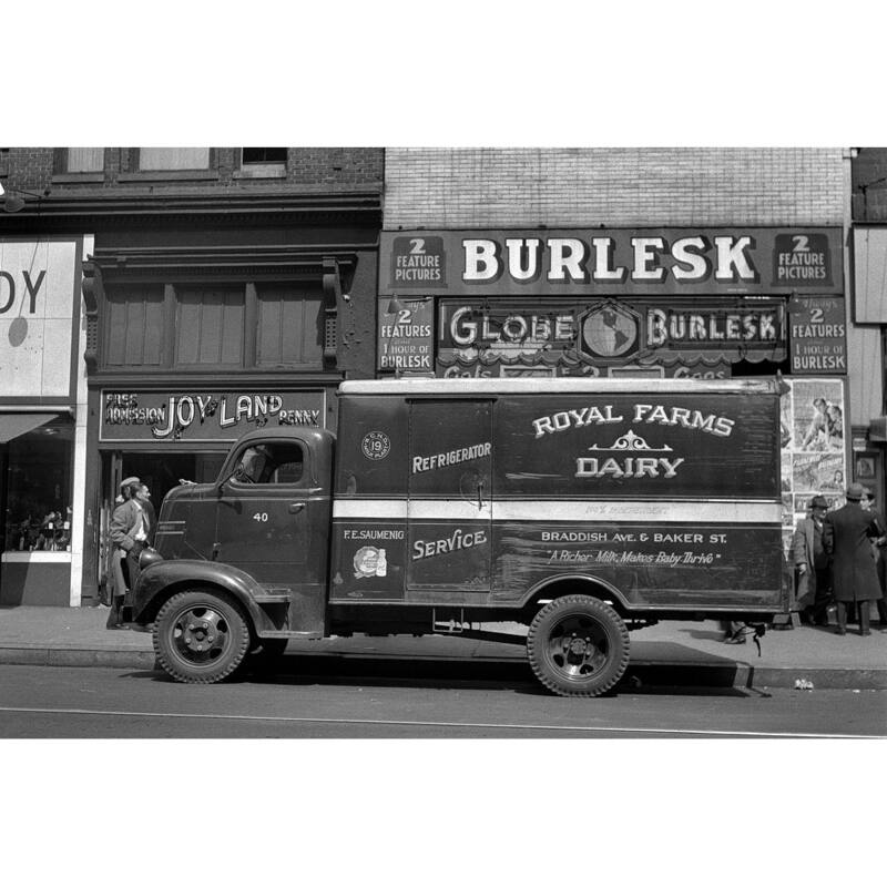 Baltimore, Maryland -- a street scene. Light Street. Black and White Gallery Wrapped Canvas