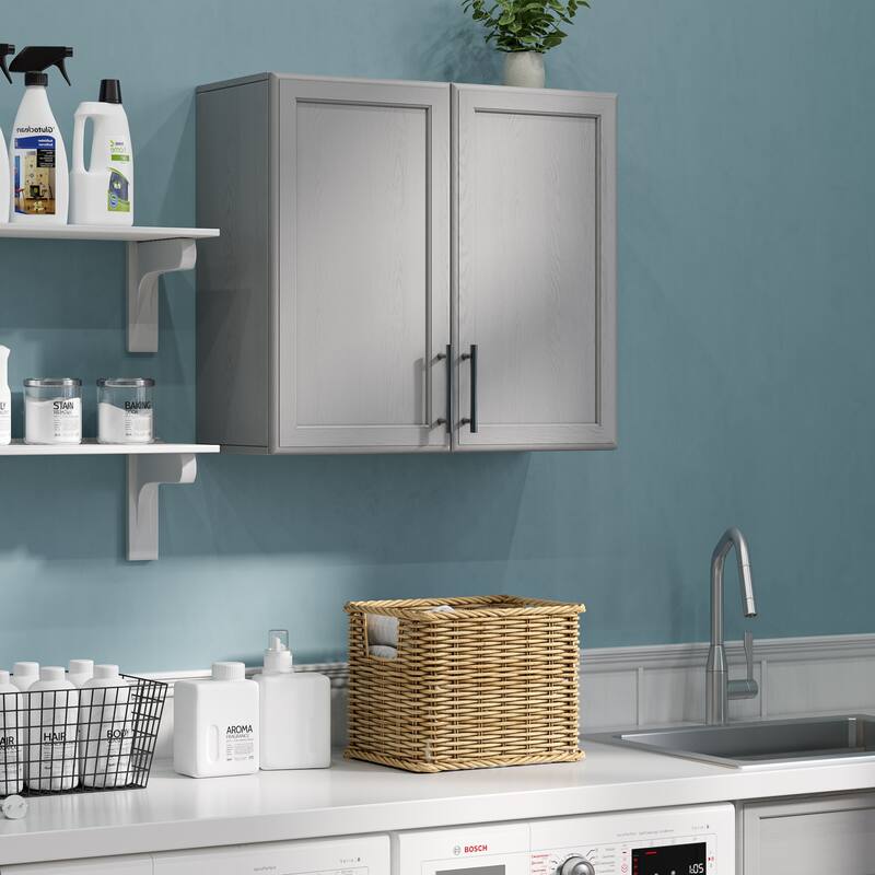 Shaker Style Wall Storage Cabinet with 2 Doors & Shelf