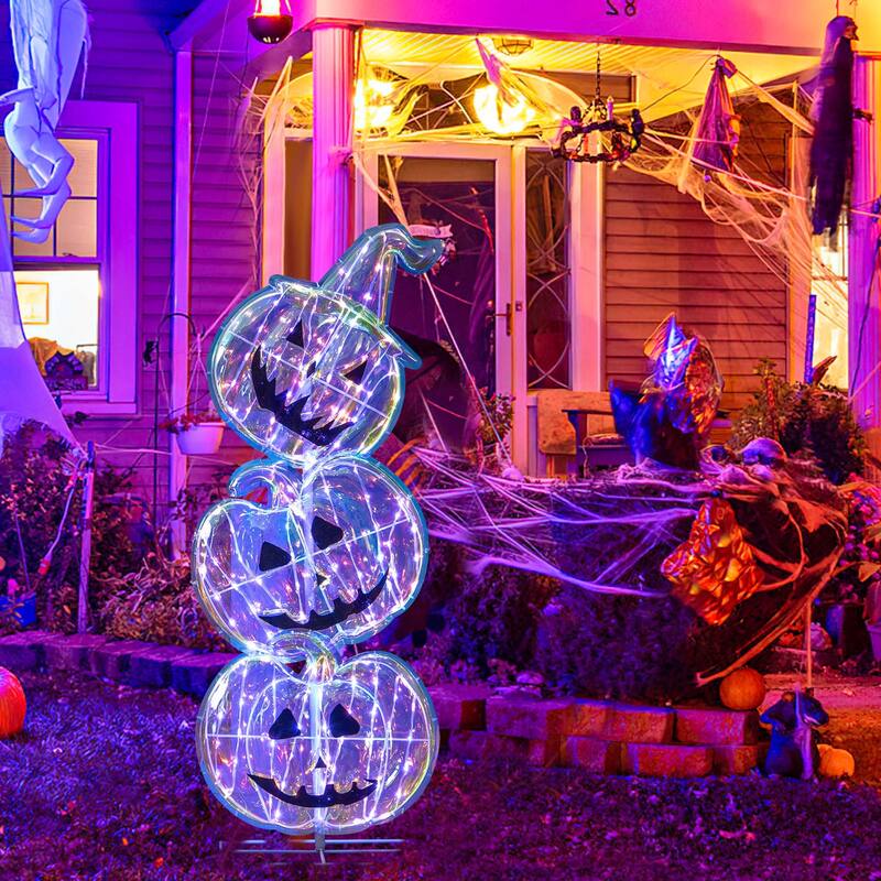 Costway 3.4 FT Halloween Stacked Pumpkins 150 LED Lighted Pumpkin - See Details
