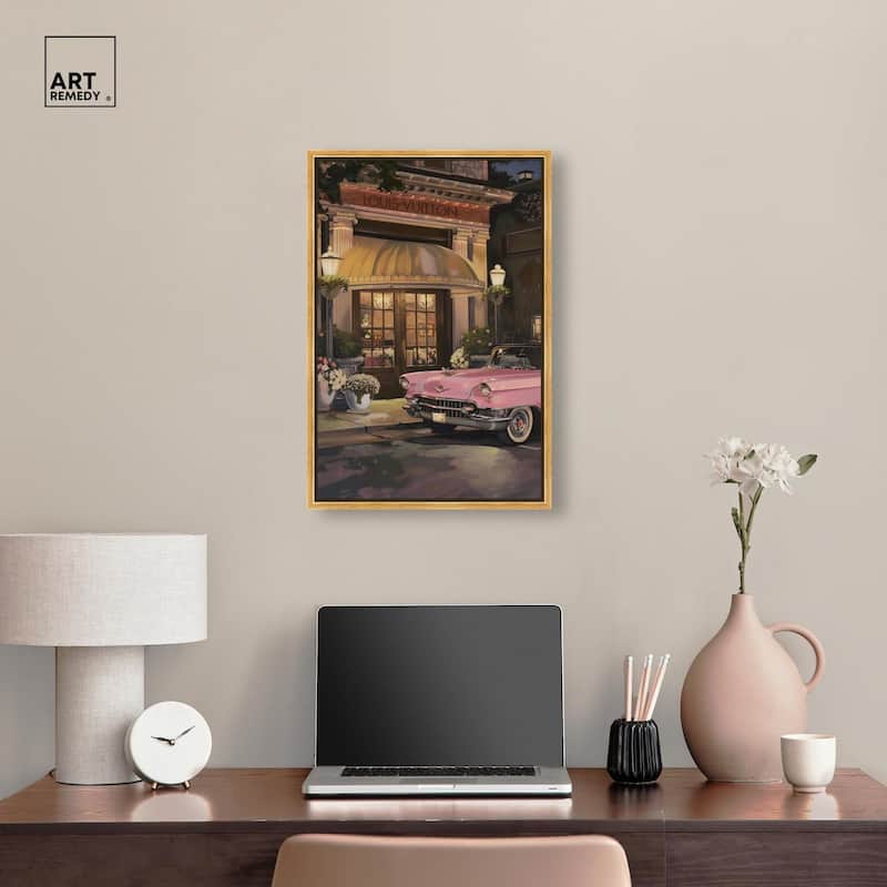 Classic Car Store Visit Canvas by Art Remedy