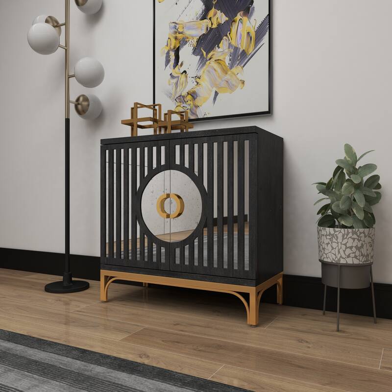 Black Wood Contemporary Cabinet - 32 x 16 x 32