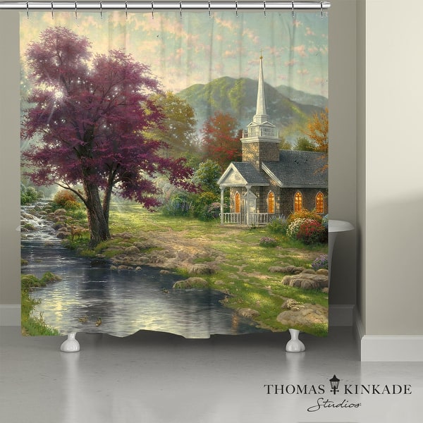 slide 2 of 5, Thomas Kinkade Streams of Living Water Shower Curtain by Laural Home