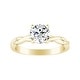 preview thumbnail 6 of 13, Auriya 14k Gold Twisted 1ctw Solitaire Moissanite Engagement Ring Yellow - 4
