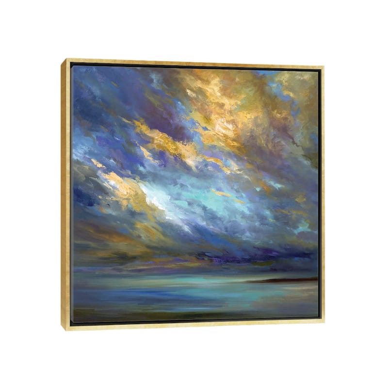 iCanvas "Coastal Clouds XXX" by Sheila Finch Framed Canvas Print - Gold - 18x18