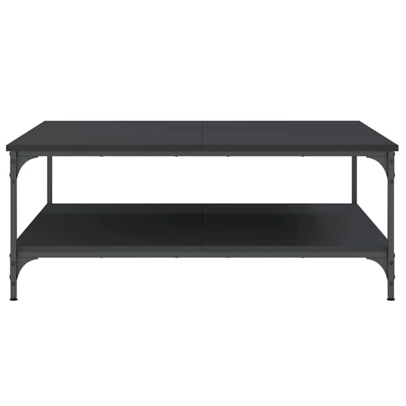 vidaXL Coffee Table Black Engineered wood, Iron Large Coffee Table - 39.4 x 39.4 x 15.7 in