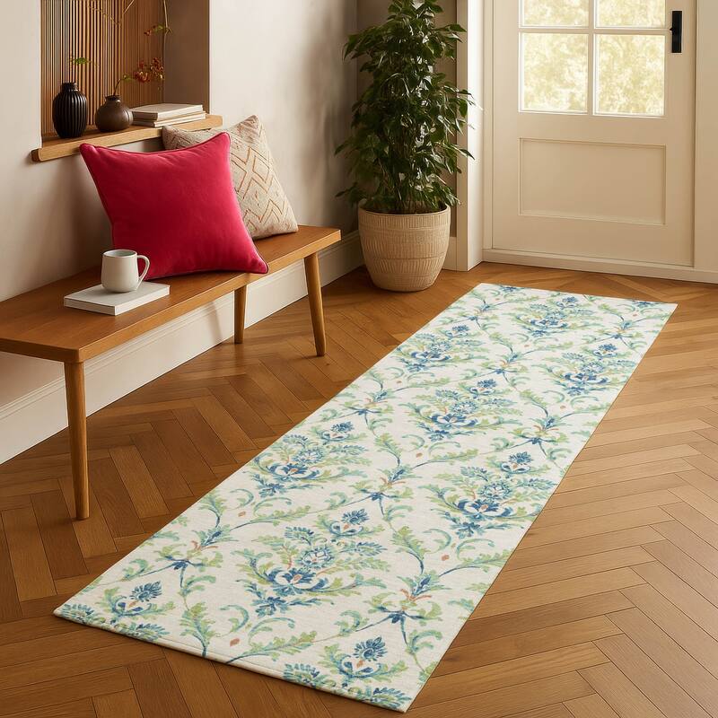 Machine Washable Indoor/ Outdoor Traditional Marrakesh Chantille Rug