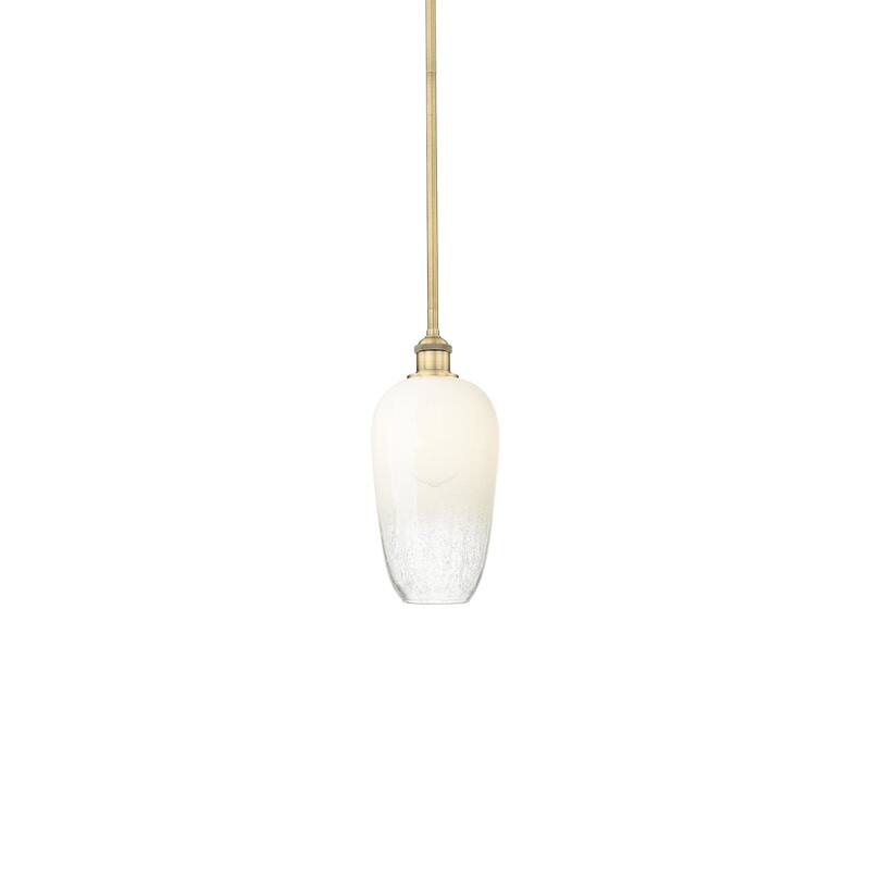 Innovations Lighting 616-1S-15-7 Brookhaven Flute Pendant Brookhaven - Brushed Brass / Opal