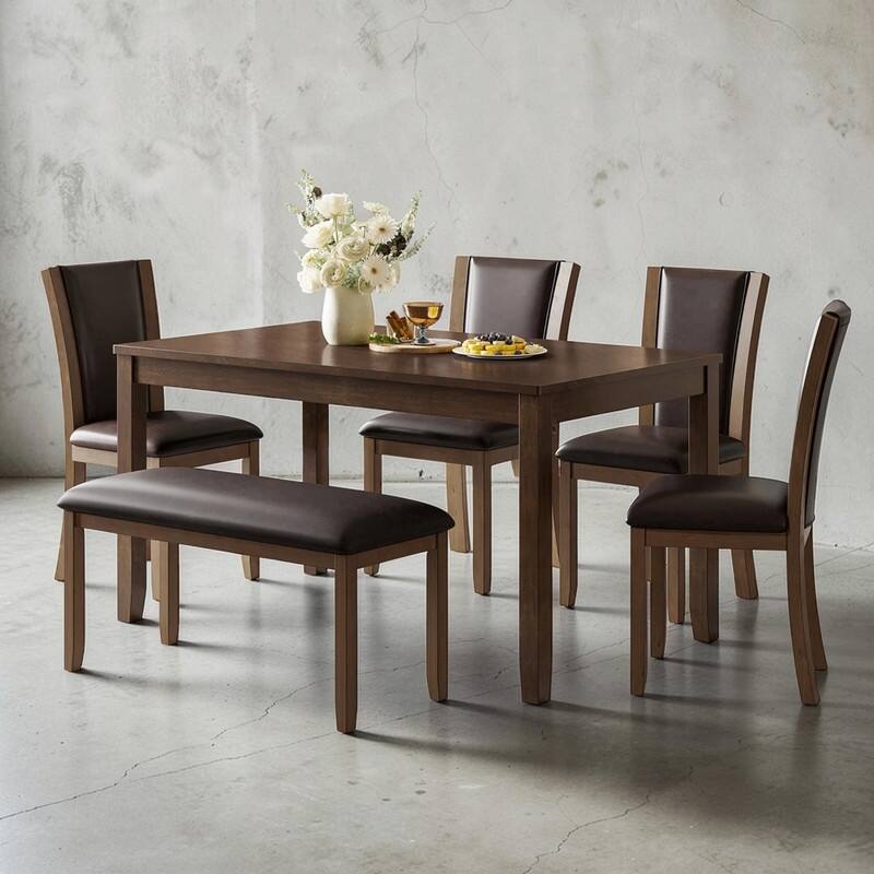 Wooden Dining Chairs Set of 4, Upholstered Side Chairs with Padded Seat for Kitchen & Dining Room