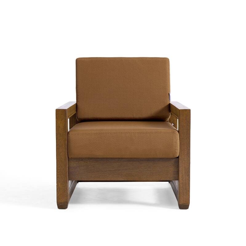 3-Piece Teak Wood Chair Outdoor Patio Conversation Set with Table