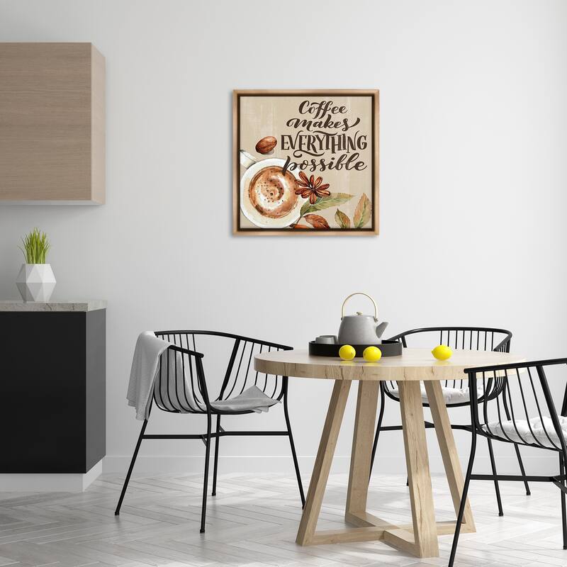 Stupell Rustic Coffee Makes Possible Framed Floater Canvas Wall Art Design By Kim Allen