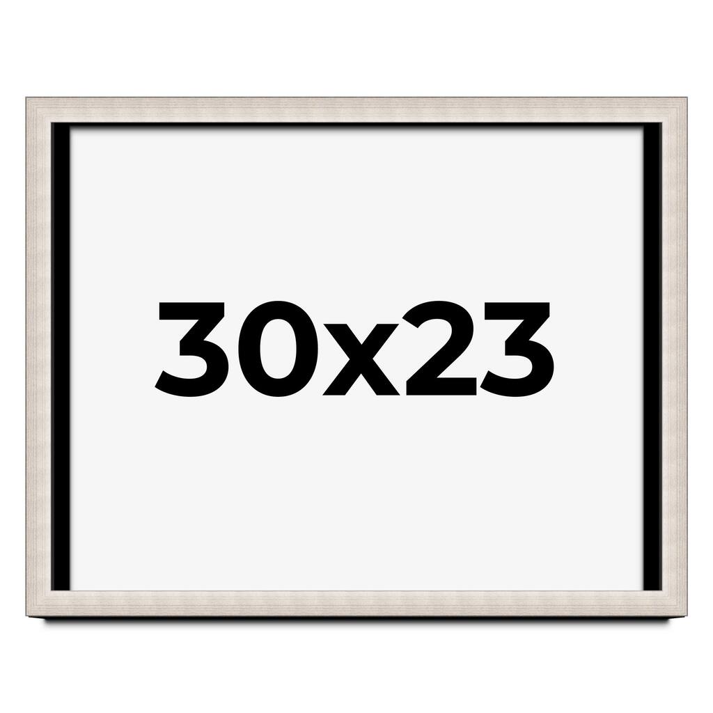 30x23 Shadow Box Frame Silver Real Wood Contemporary Shadowbox Display Frame UV Acrylic Front Acid Free Backing and Hardware