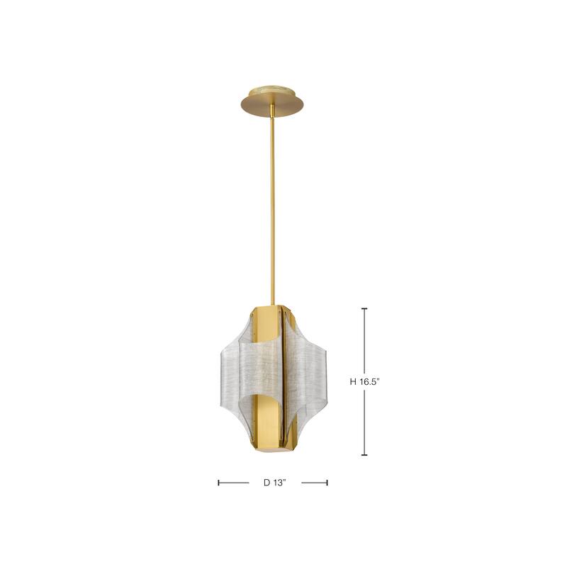 Idris LED 4 Light Pendant Vintage Brass Finish Light Guide Panels - Vintage Brass